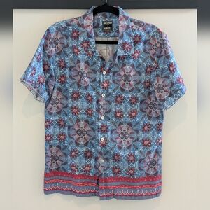 Todd Snyder X Albiate Blue and Red Patterned Men's Shirt